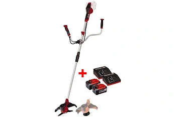 Коса аккумуляторная Einhell PXC AGILLO 36/255, 2х18В,BL,нож+леска, вел.рукоятка +2 акб 5.2Ач+2 ЗУ (3411320SET)