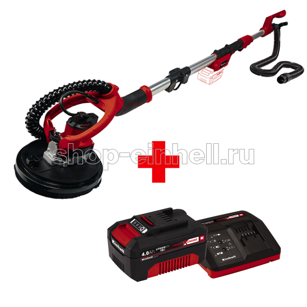 Шлифмашина д/стен и потолка акк. Einhell  PXC TE-DW 18/225 LI+ ЗУ + 1 АКБ 4 АЧ  4259990SET4