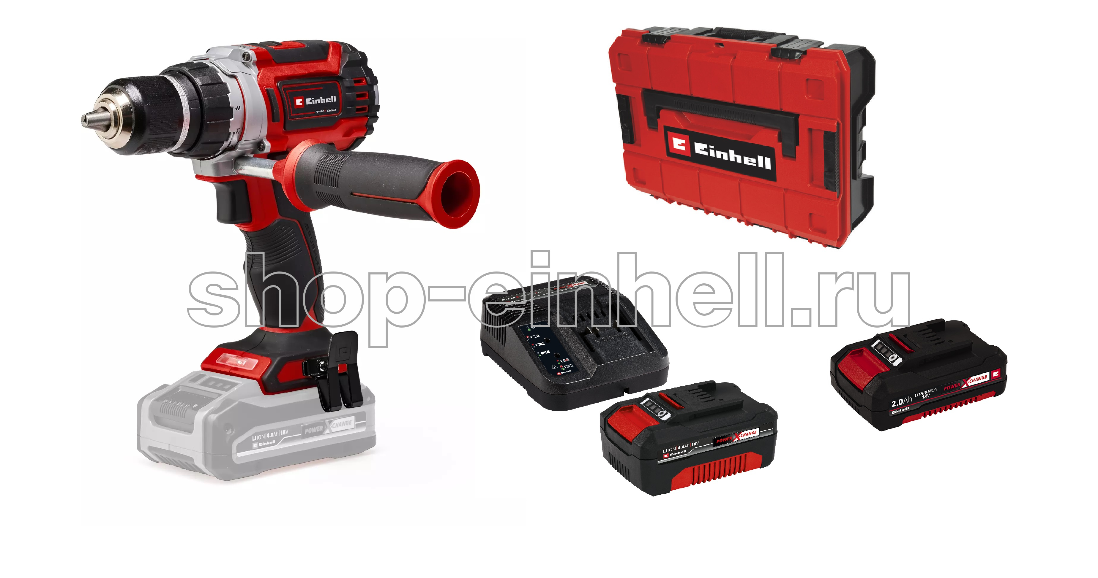Дрель аккумуляторная Einhell PXC TP-CD 18/60 Li BL +4Ач+2 Ач+ЗУ 3А+S-F case  4514210SET24